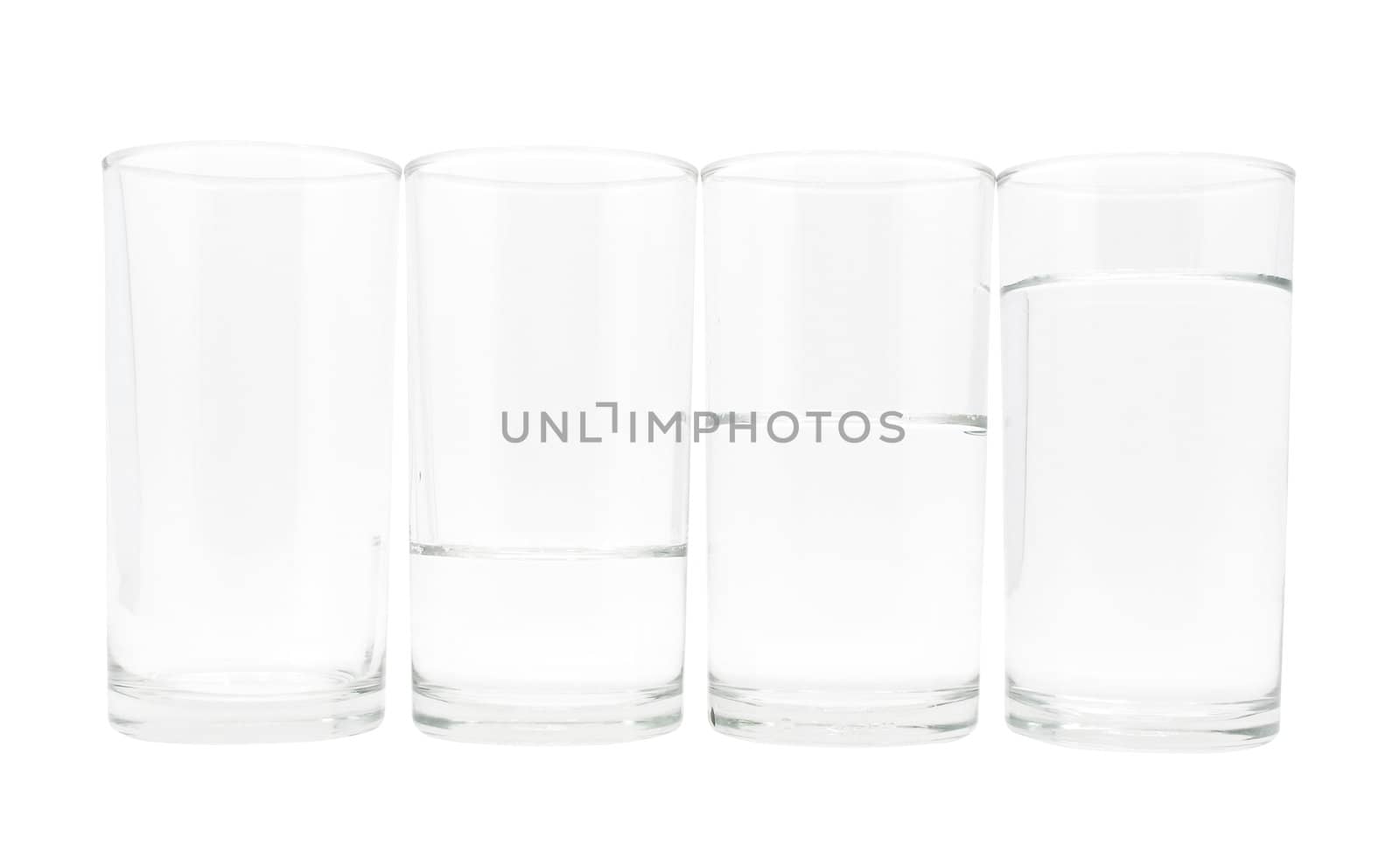 Four glasses with three level of water by iampuay