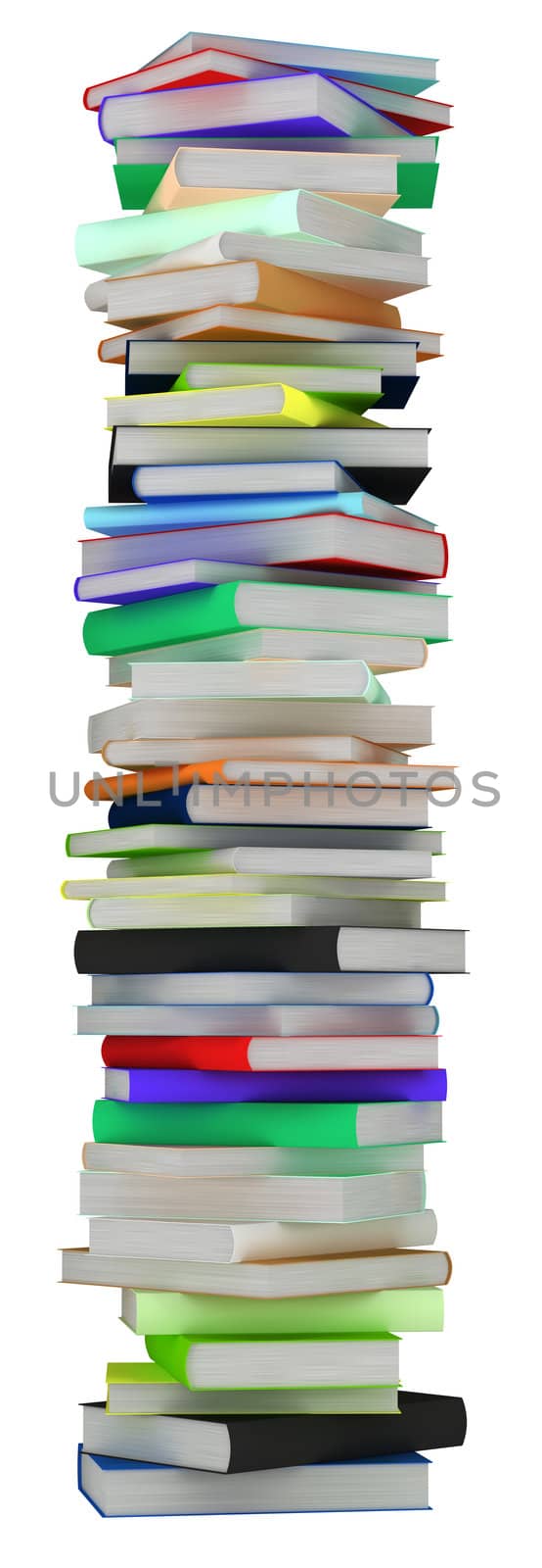 Education and knowledge. Tall heap of hardcovered books by Arsgera