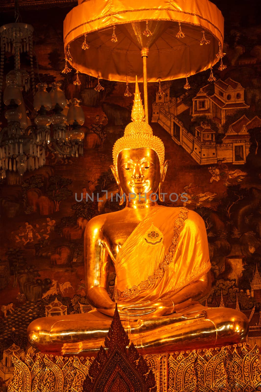 Sitting Buddha statue close up, Thailand by dimol