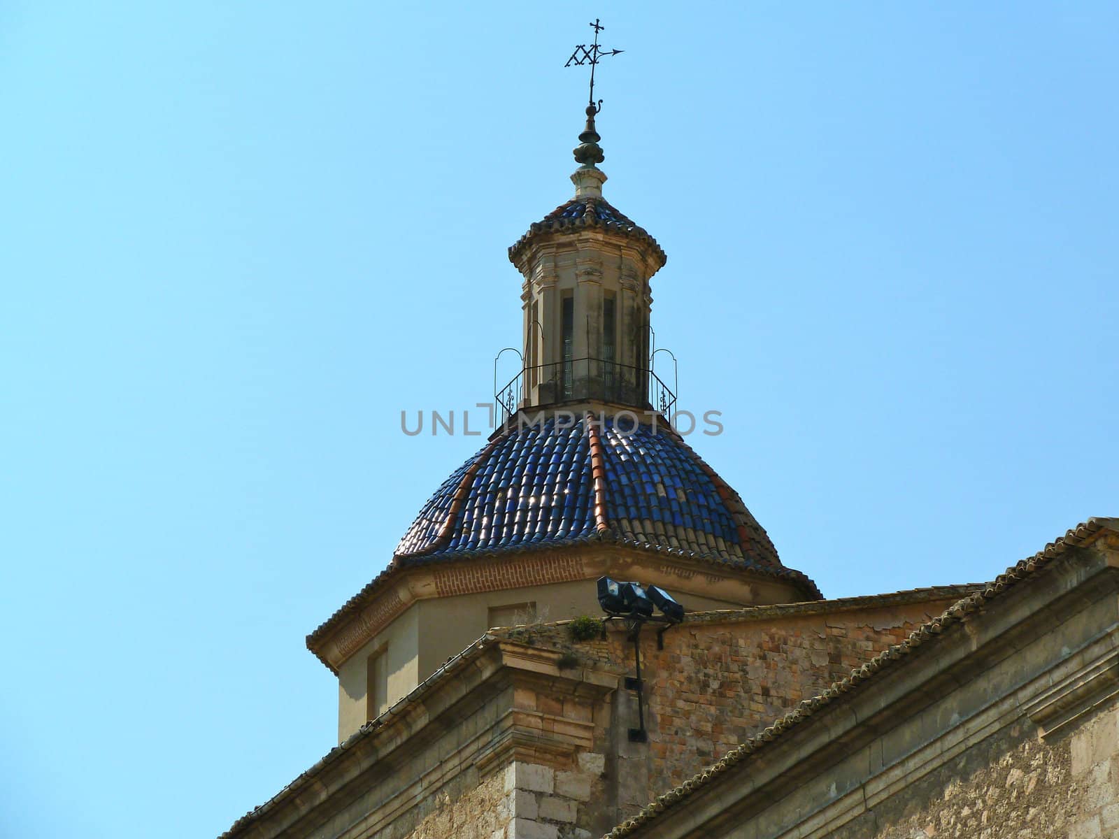 old church dome in bright sun light