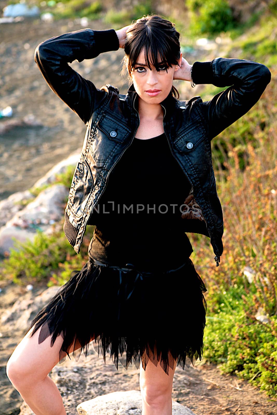 Sad model with black skirt by fmarsicano