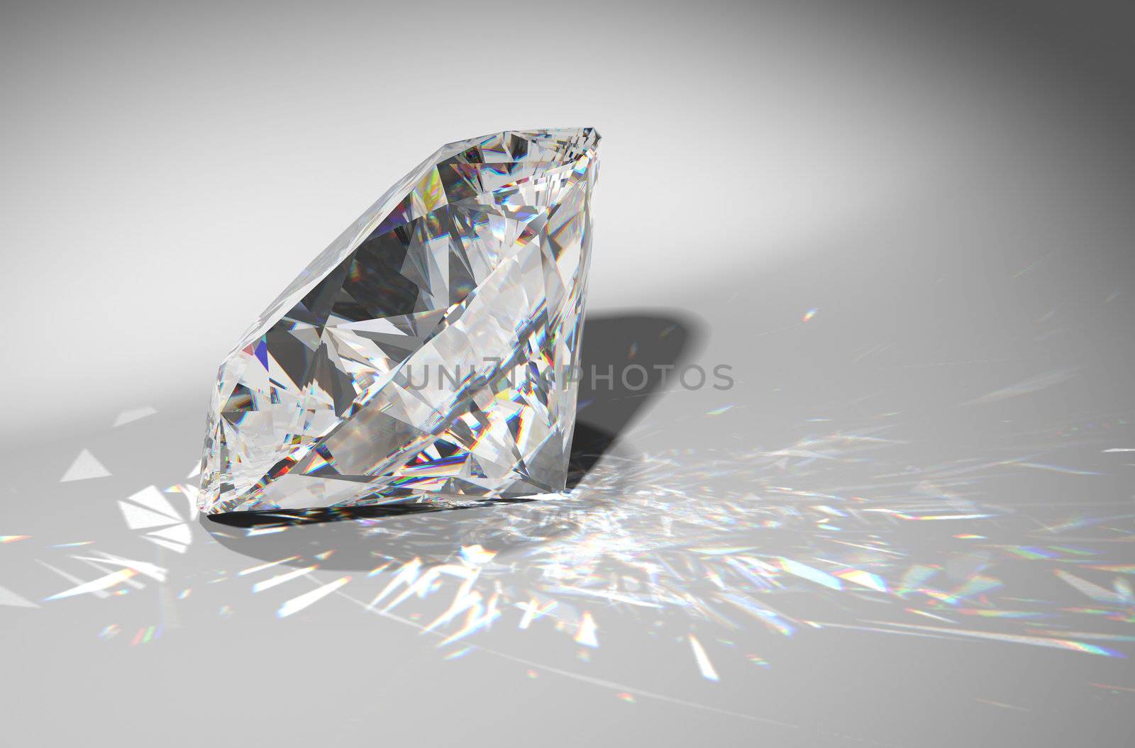 One large diamond with sparkles over gradient background