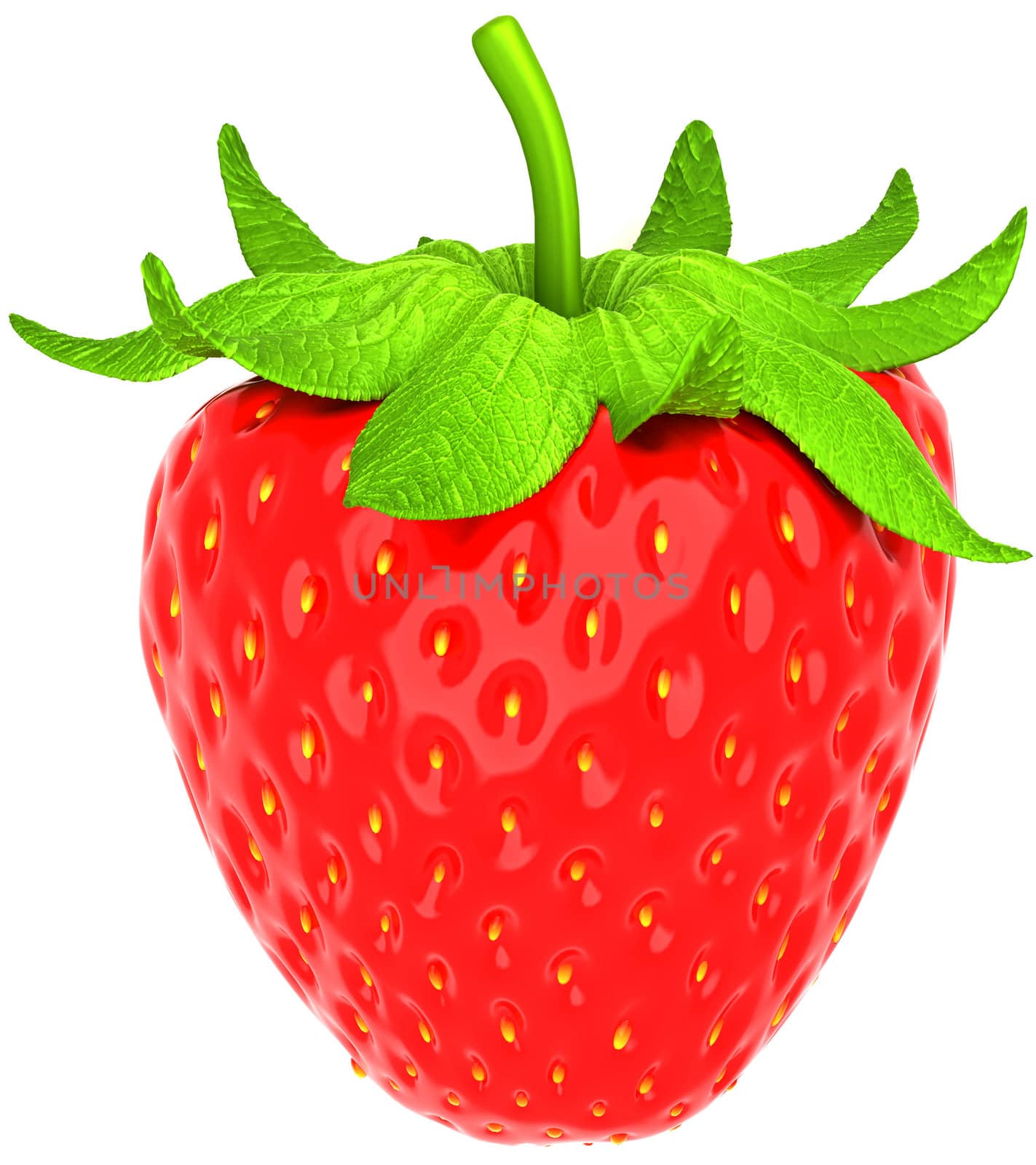 One large strawberry isolated over white. Large resolution. Other fruits are in my portfolio