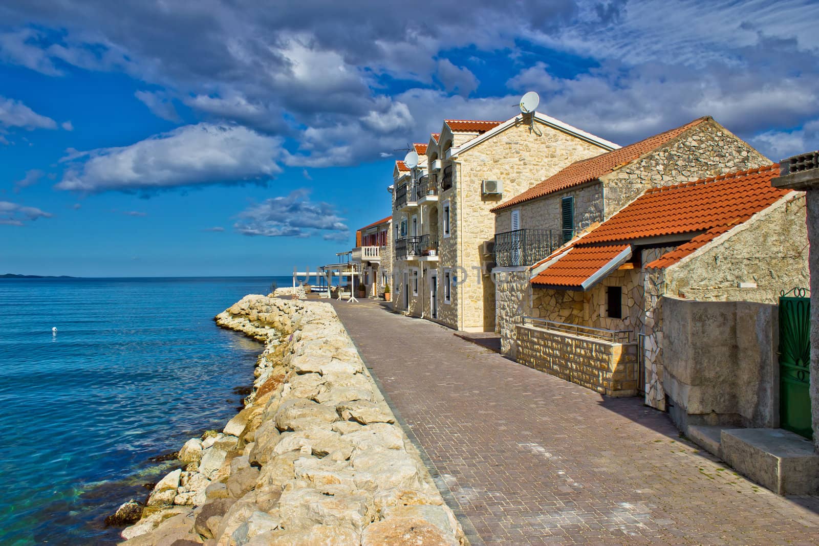 Adriatic coast - Dalmatian town of Bibinje waterfront, Croatia