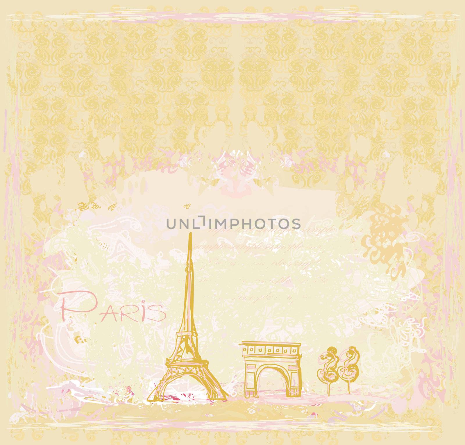 vintage retro Eiffel card