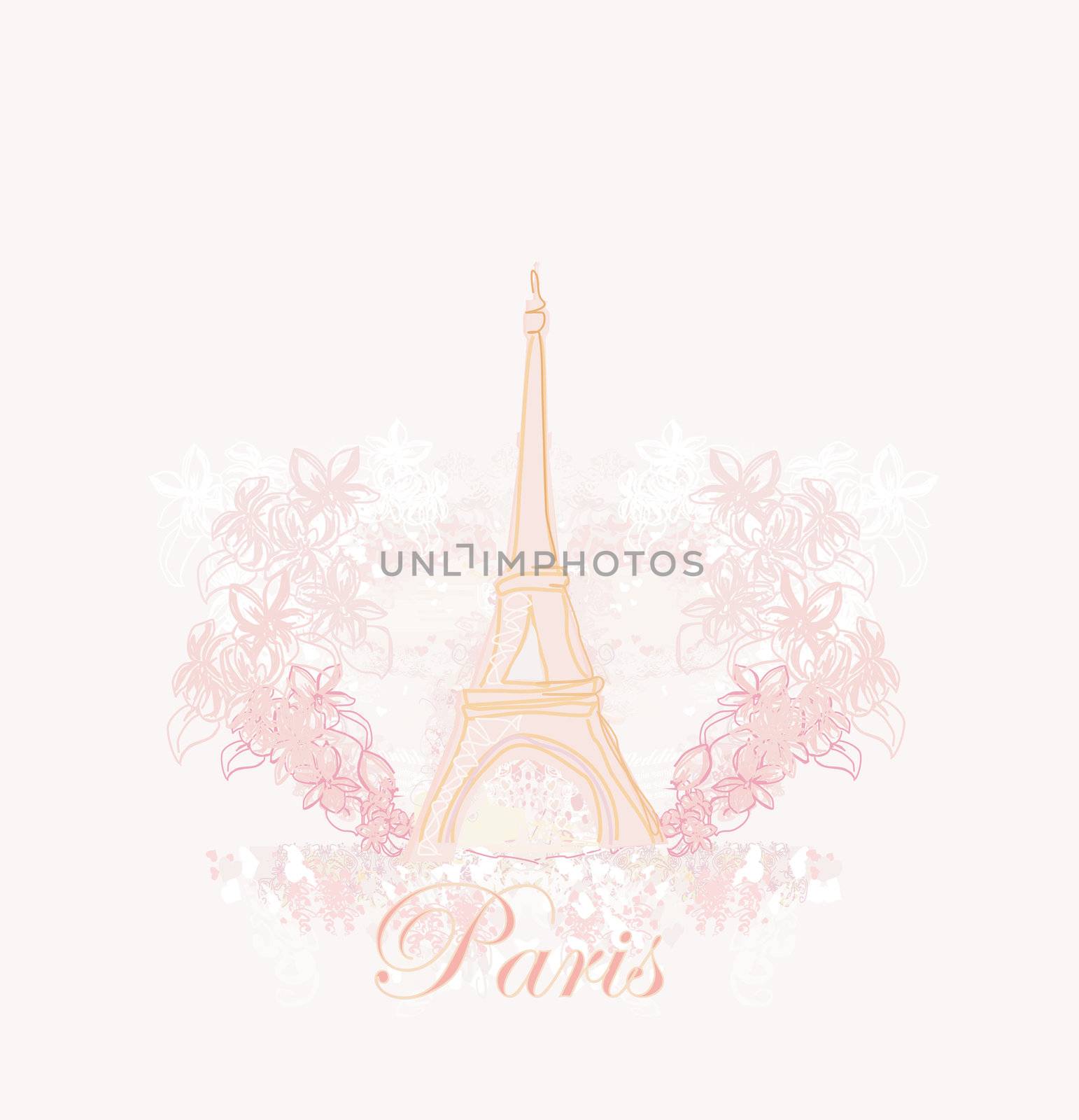 vintage retro Eiffel card
