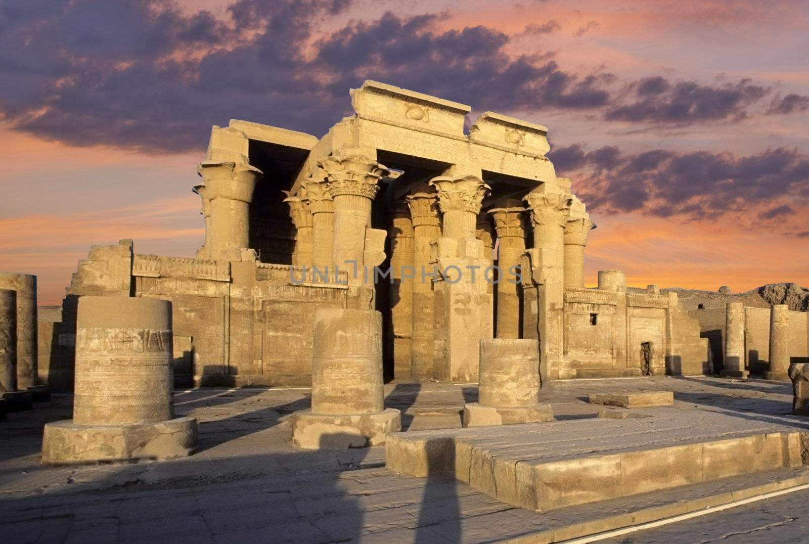 Kom Ombo temple on the Nile river in Egypt