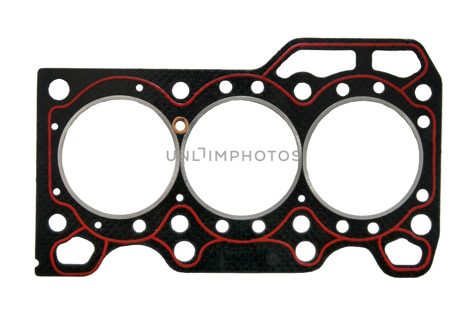 Cylinder head gasket on a white background