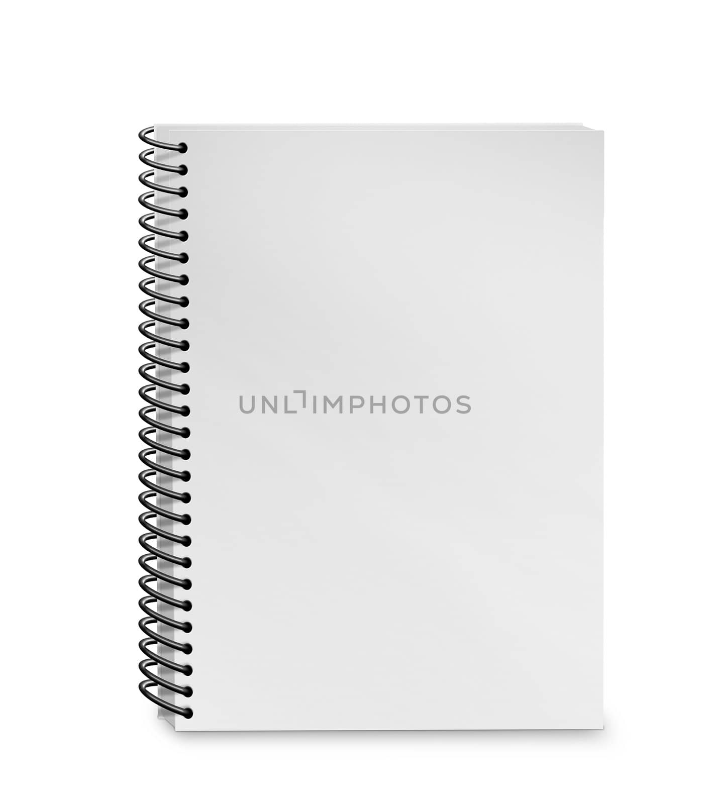 blank notebook isolated on white background by Zhukow