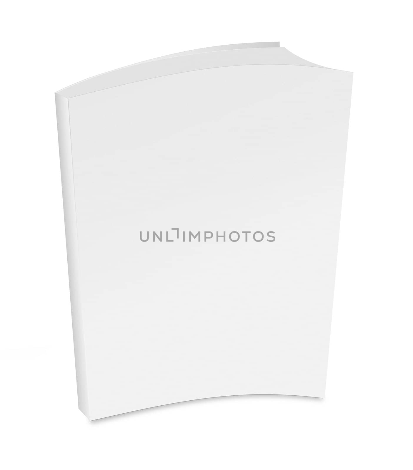 collection of various blank white book on white background with clipping path