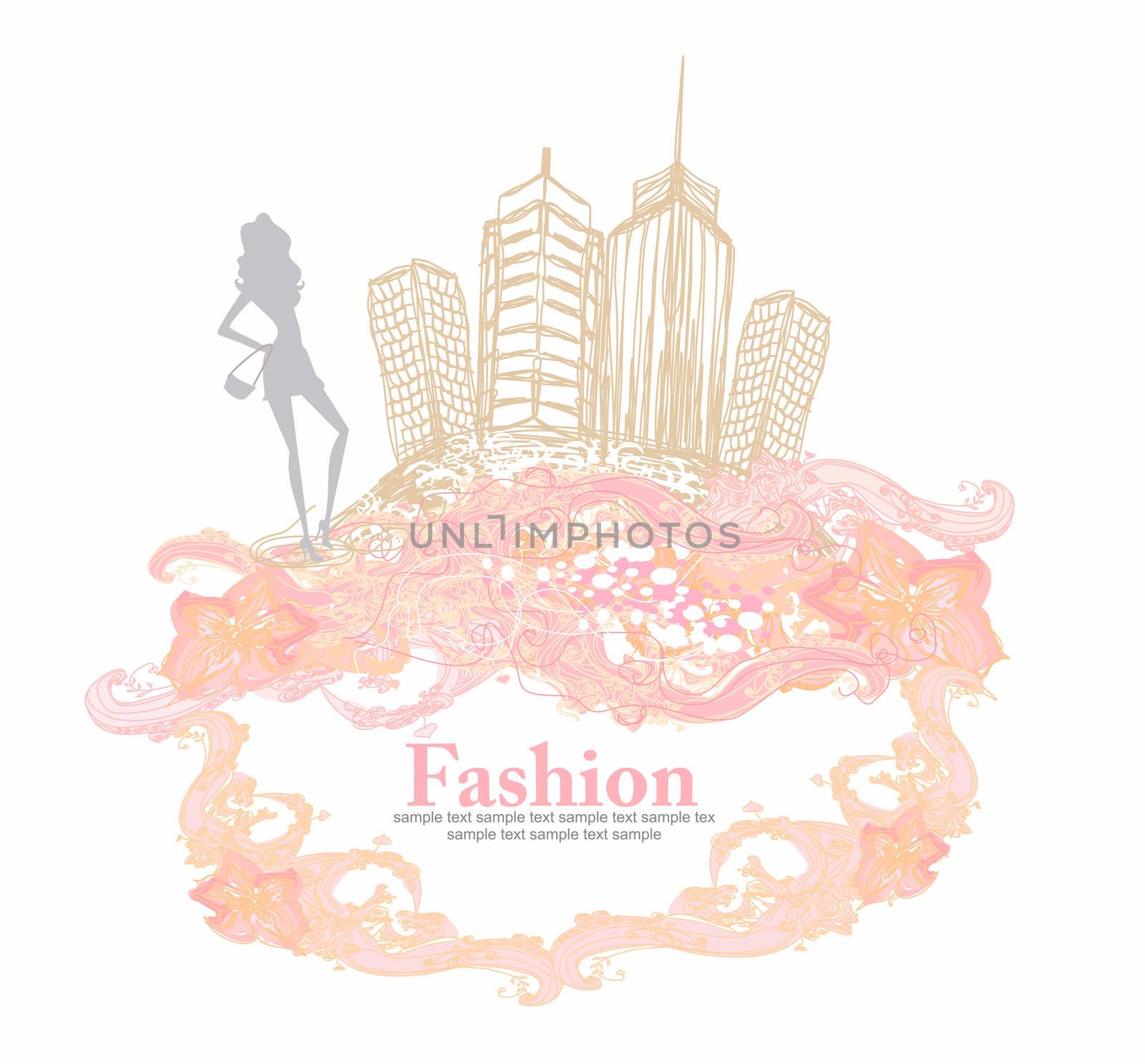 Fashion shopping girl in the city