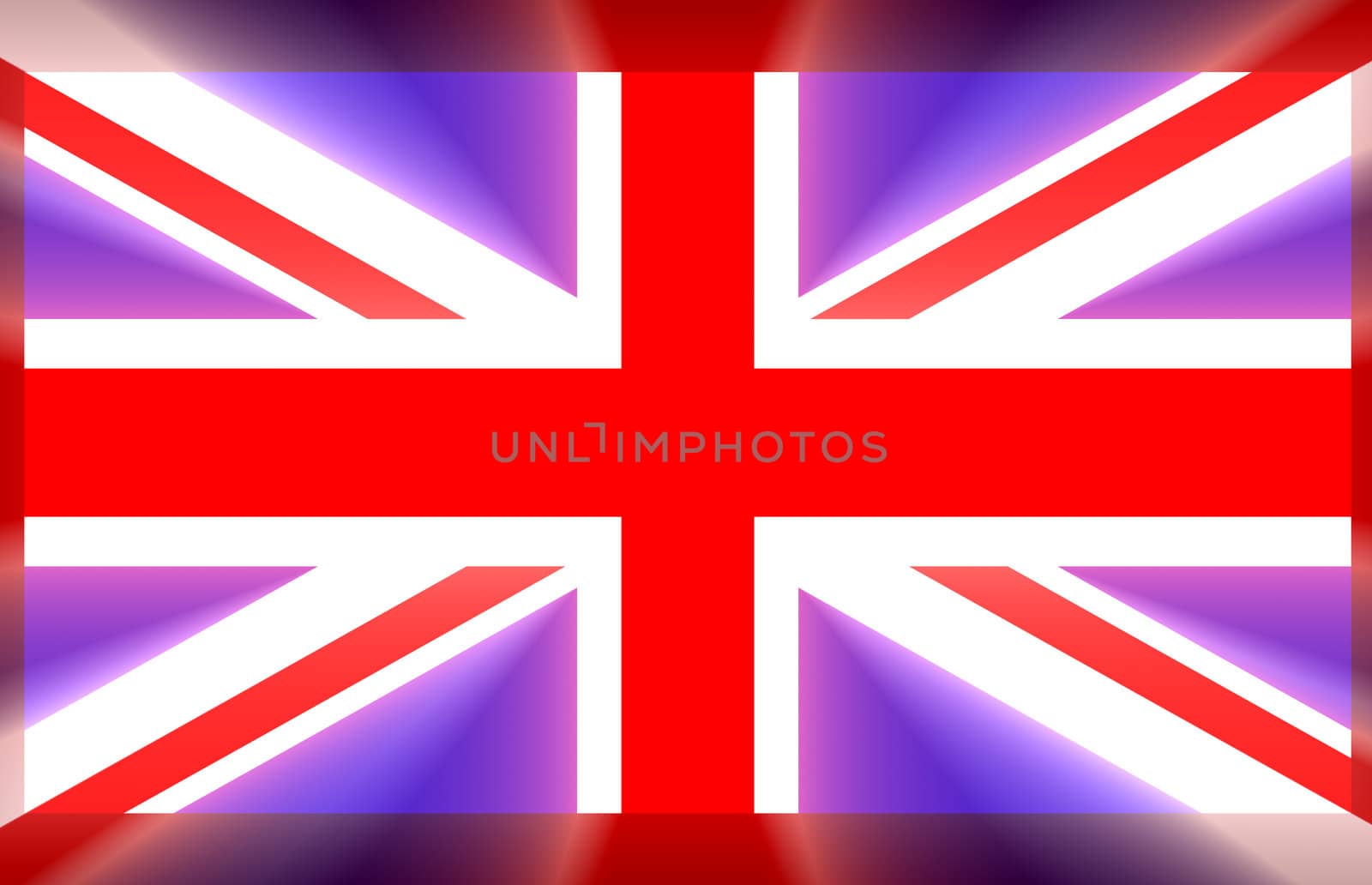 Flag of great britain with rays by nadil
