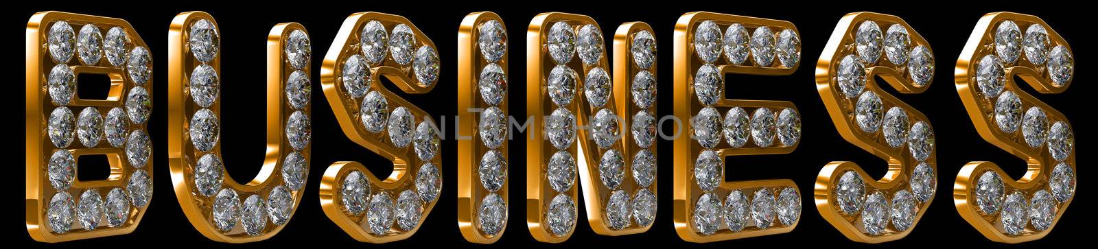 Business word incrusted with diamonds. Other letters and words are in my portfolio