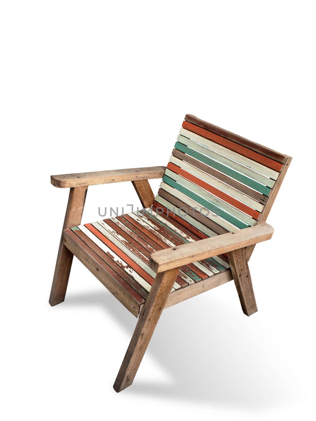 Old color wood arm chair by nuttakit