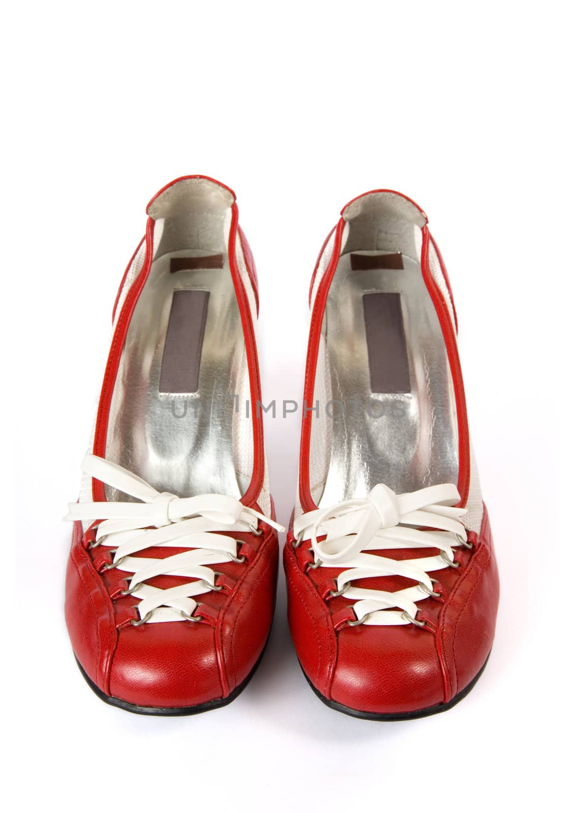 Pair of modern female shoes, front view  by Elisanth