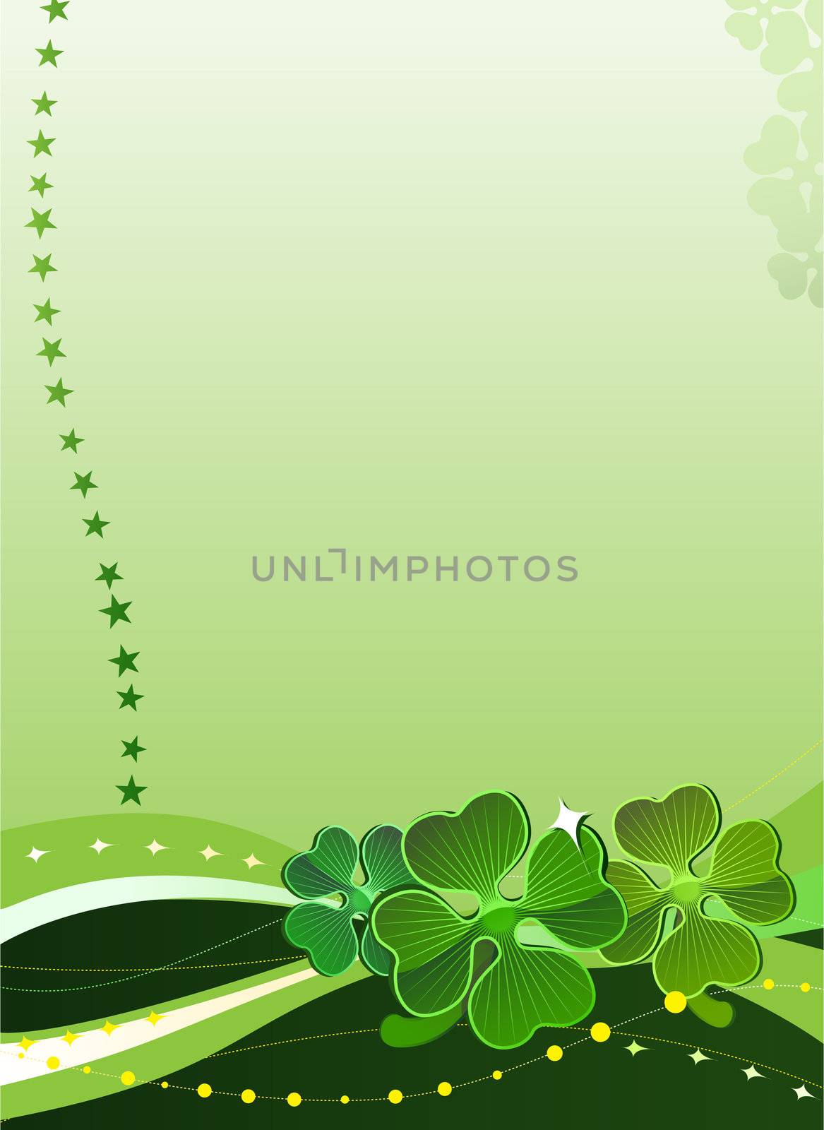 Decorative vector background with four-leafed clov by Elisanth