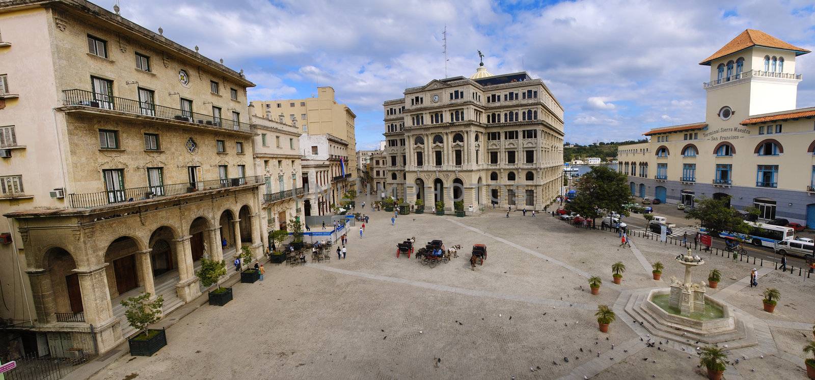 Old havana plaza panorama by rgbspace