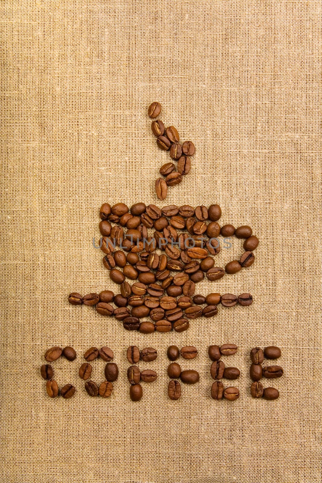 Coffee cup over canvas background  by Elisanth