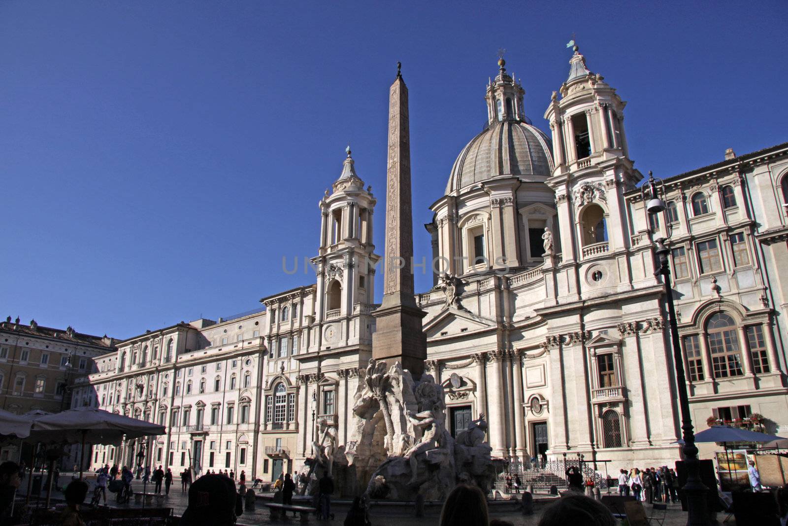 Piazza Navona in Rome, Italy.  Featuring the Fountain of Four Rivers.