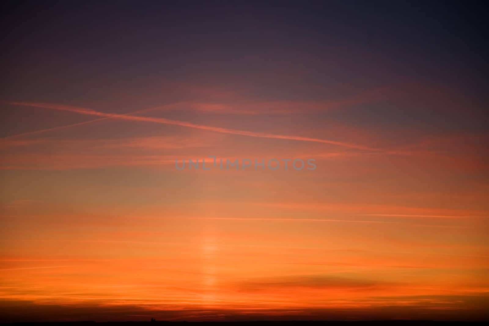 Red colorful sunset sky