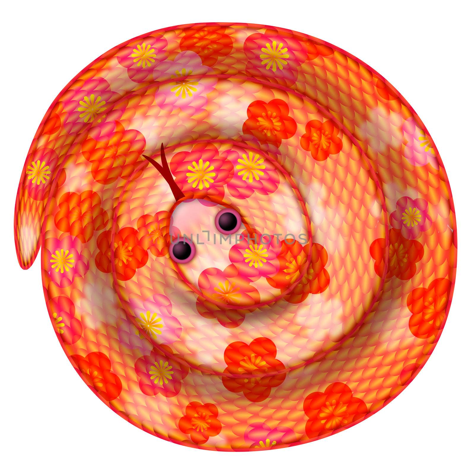 Coiled Chinese New Year Snake Illustration by jpldesigns