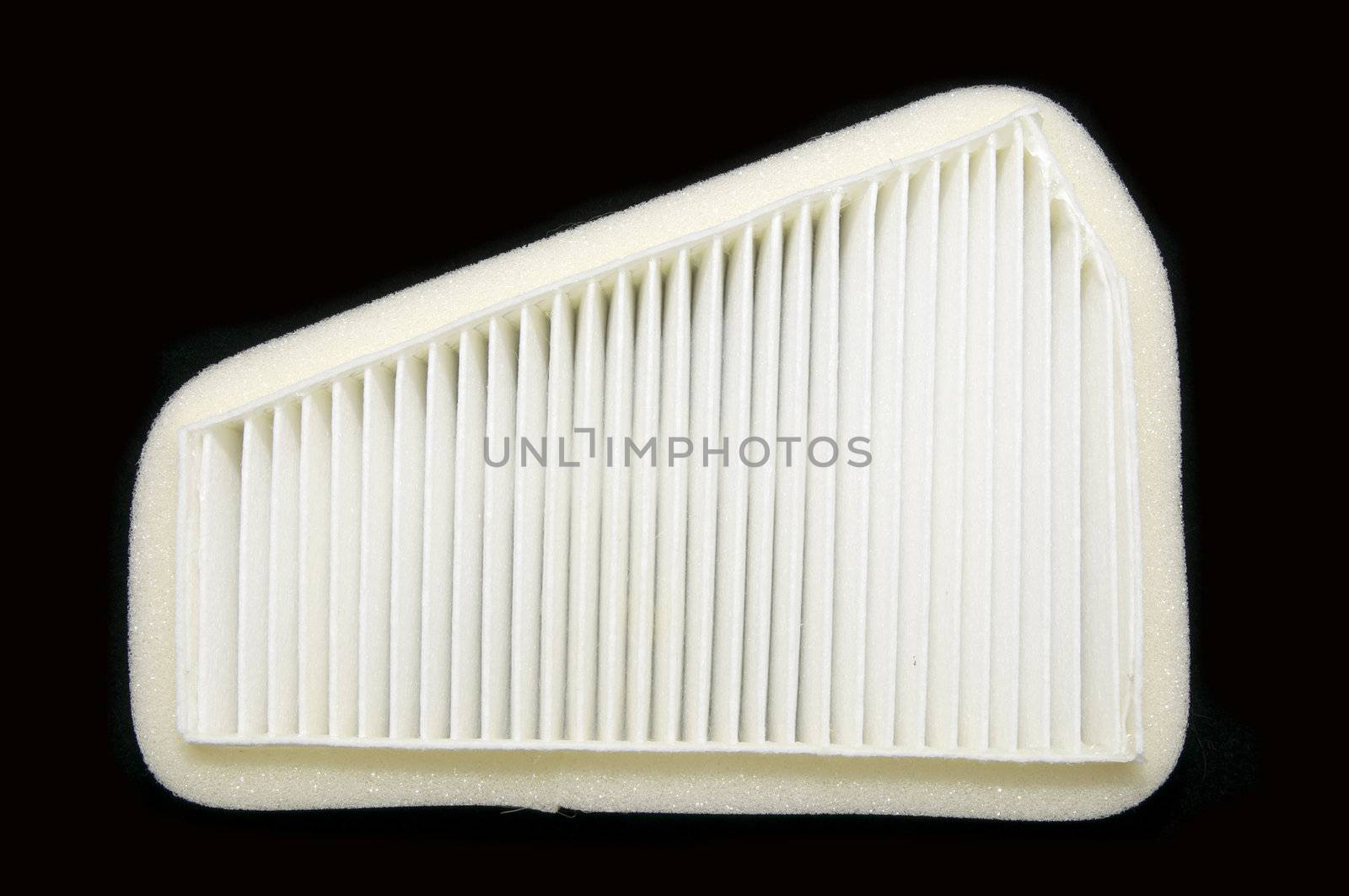 an air filter to the car on a black background