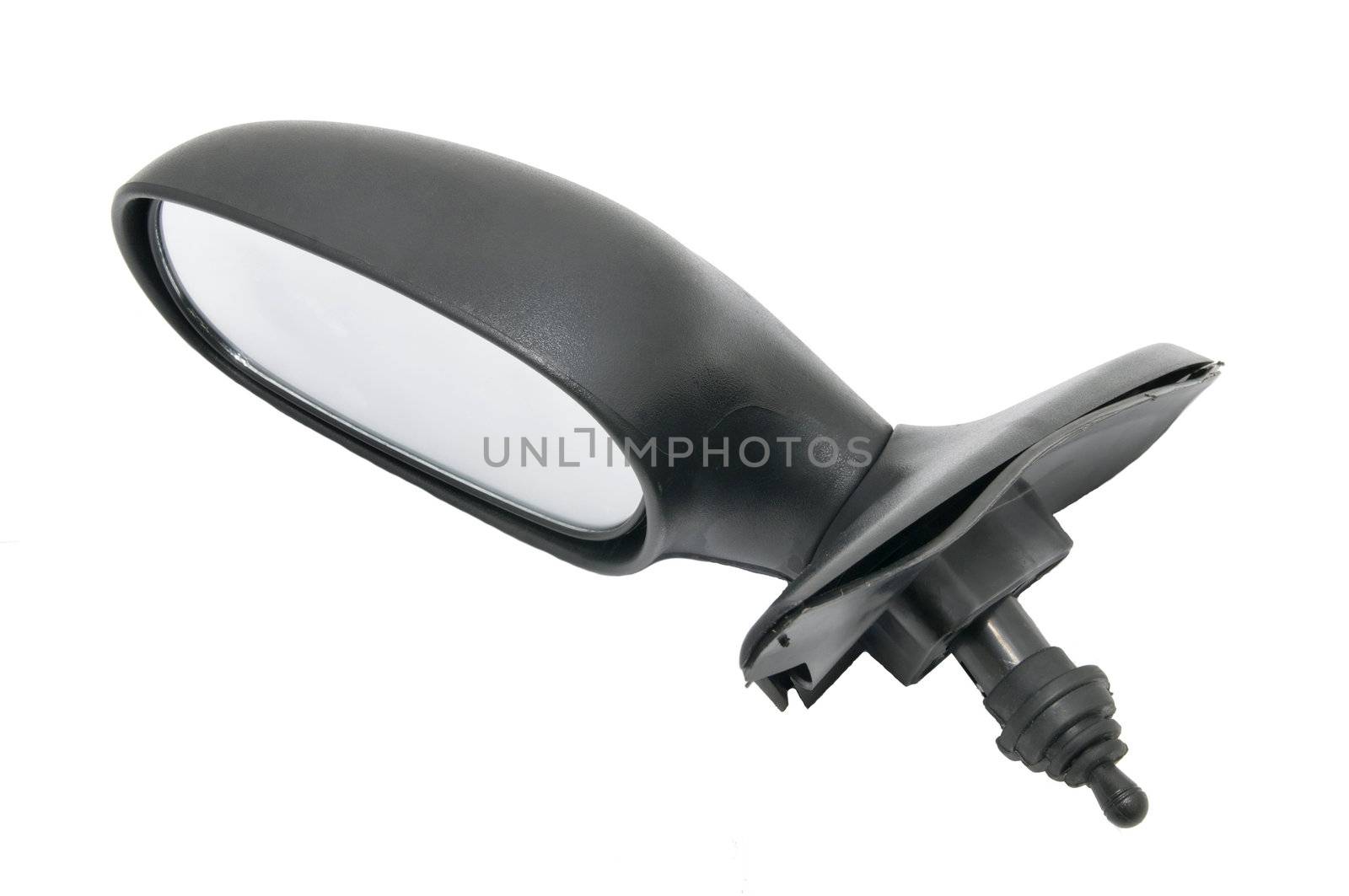 a new side mirror of a car on a white background
