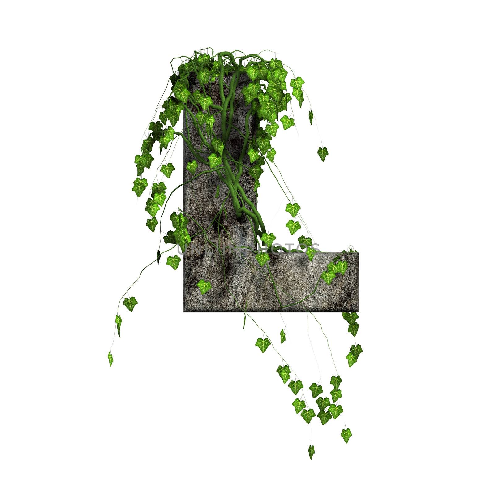 green ivy on 3d stone letter - l by chrisroll