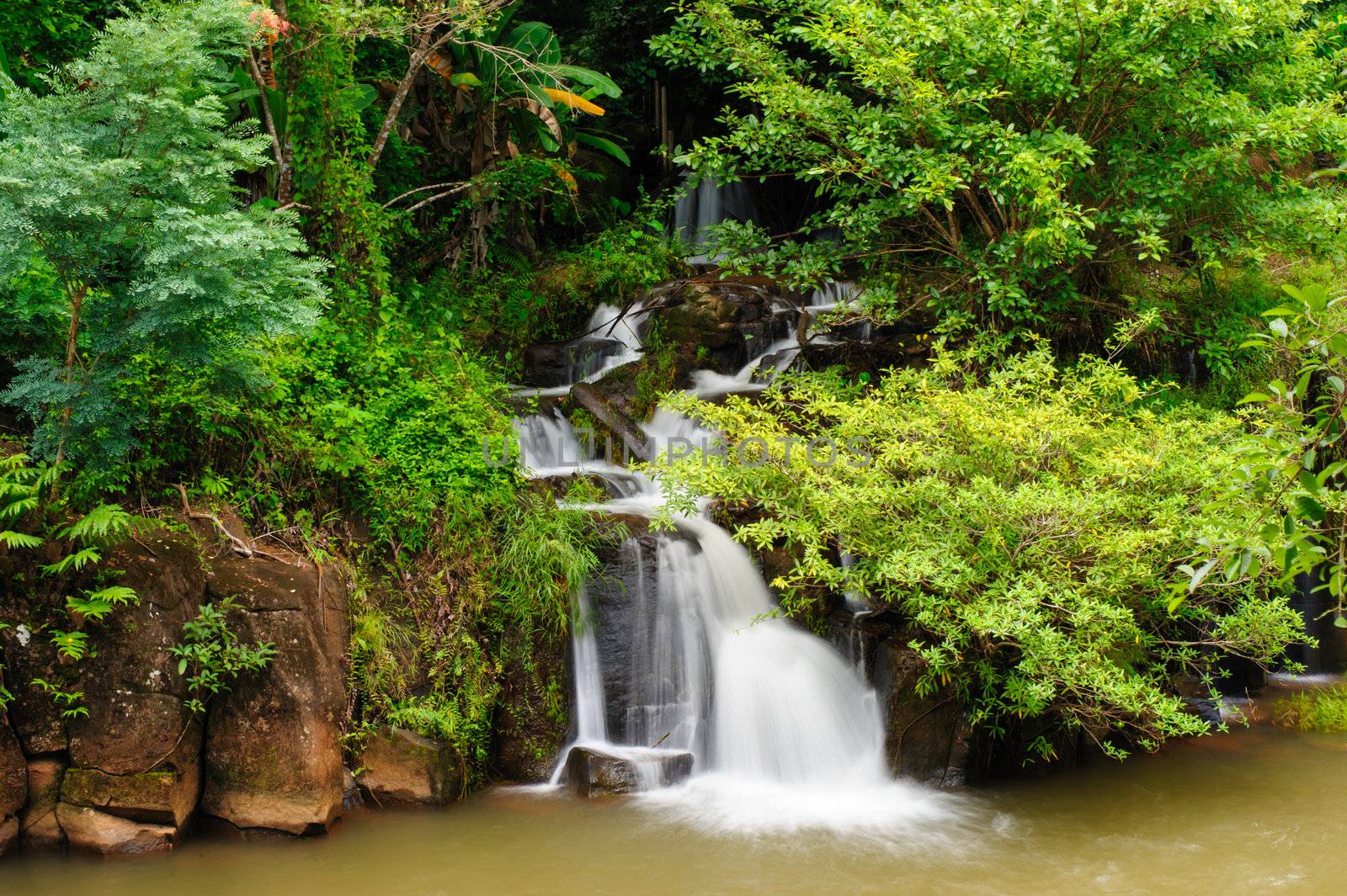 Tad Pha Souam waterfall Bajeng national park, Paksa South Laos. 