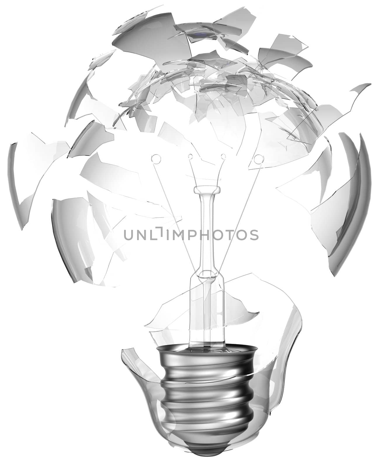 Bad idea. Smashed lightbulb isolated by Arsgera