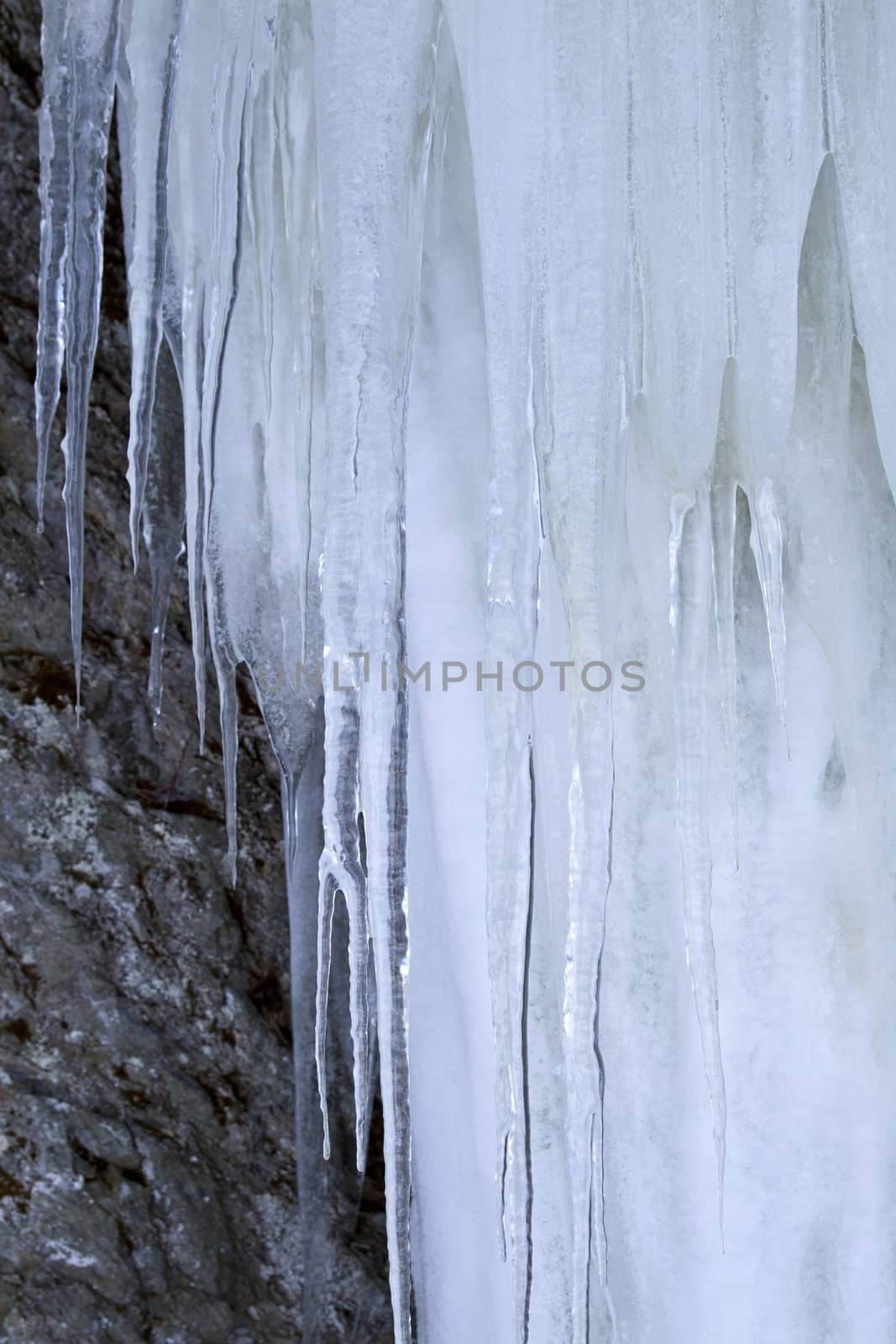 Nature landscape of beautiful icicles