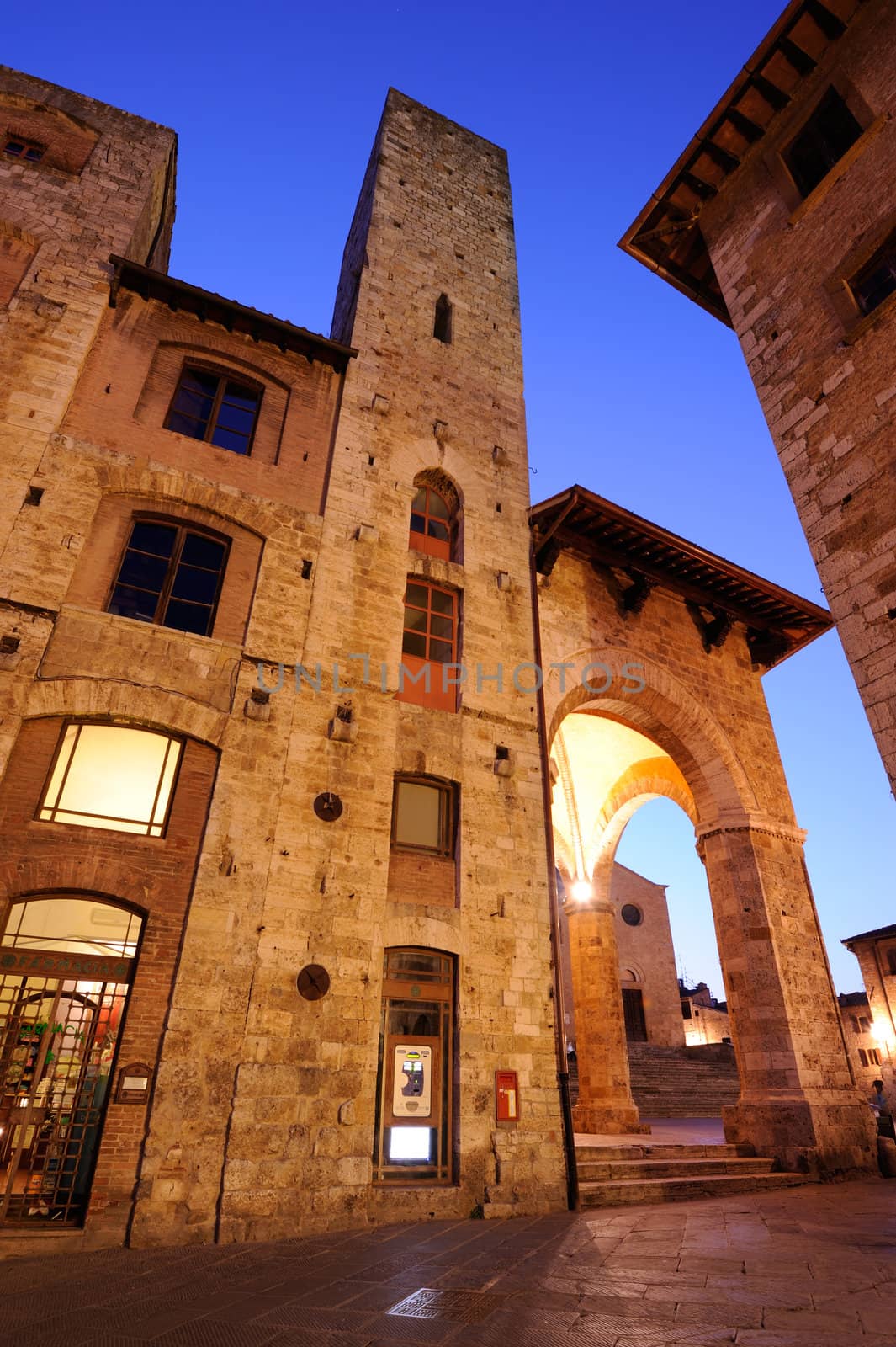 San Gimignano  It is mainly famous for its medieval architecture, especially its towers, which may be seen from several kilometres outside the town.