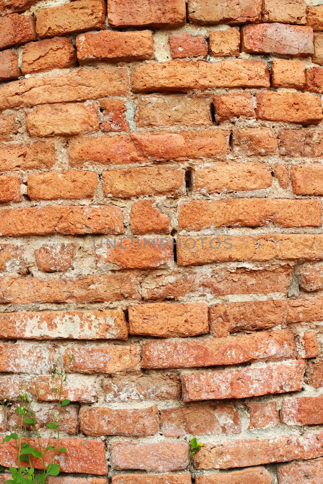 Detail of the brick walls of the old