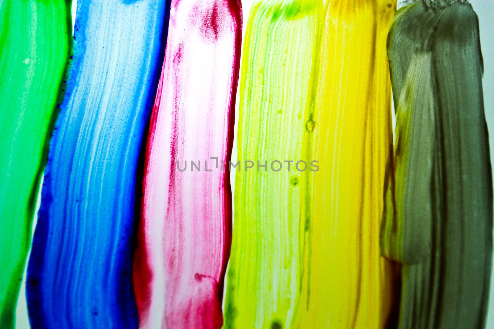 Colorful watercolor brush strokes