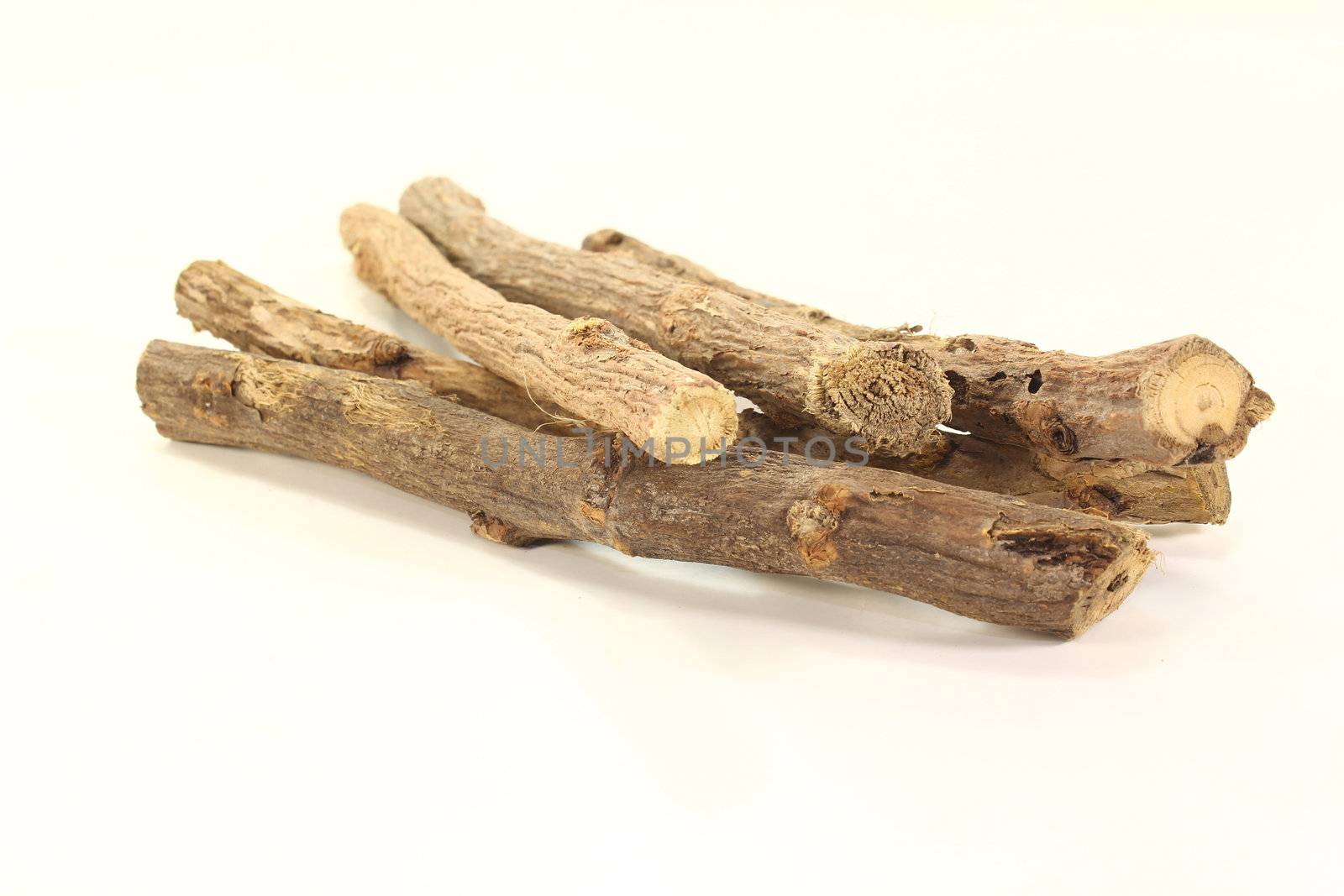 licorice root with licorice flavoured on a bright background