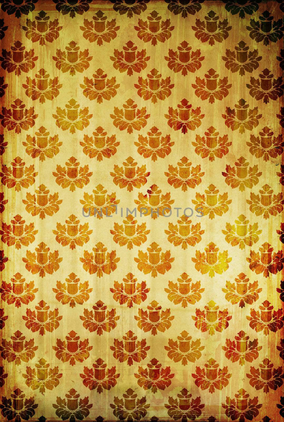 Vintage floral grungy wallpaper 