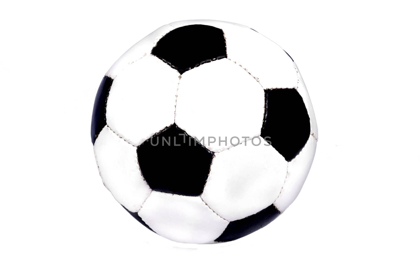 leather football ball on a white background
