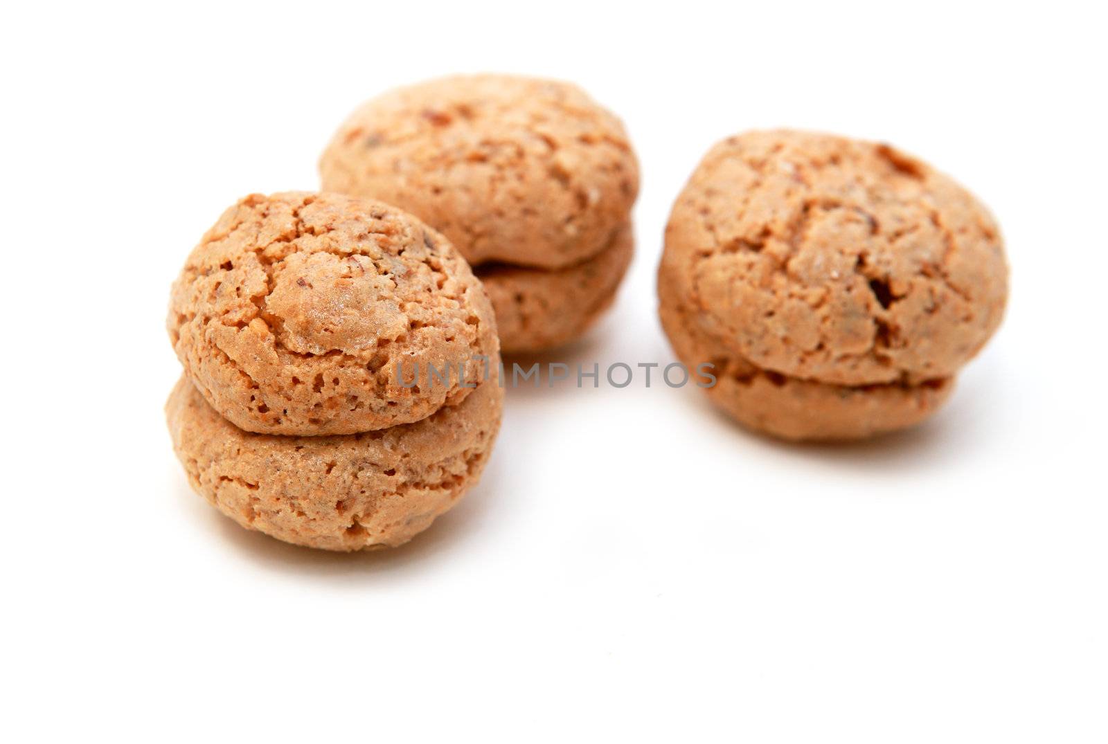 sweet baked cookies on white background
