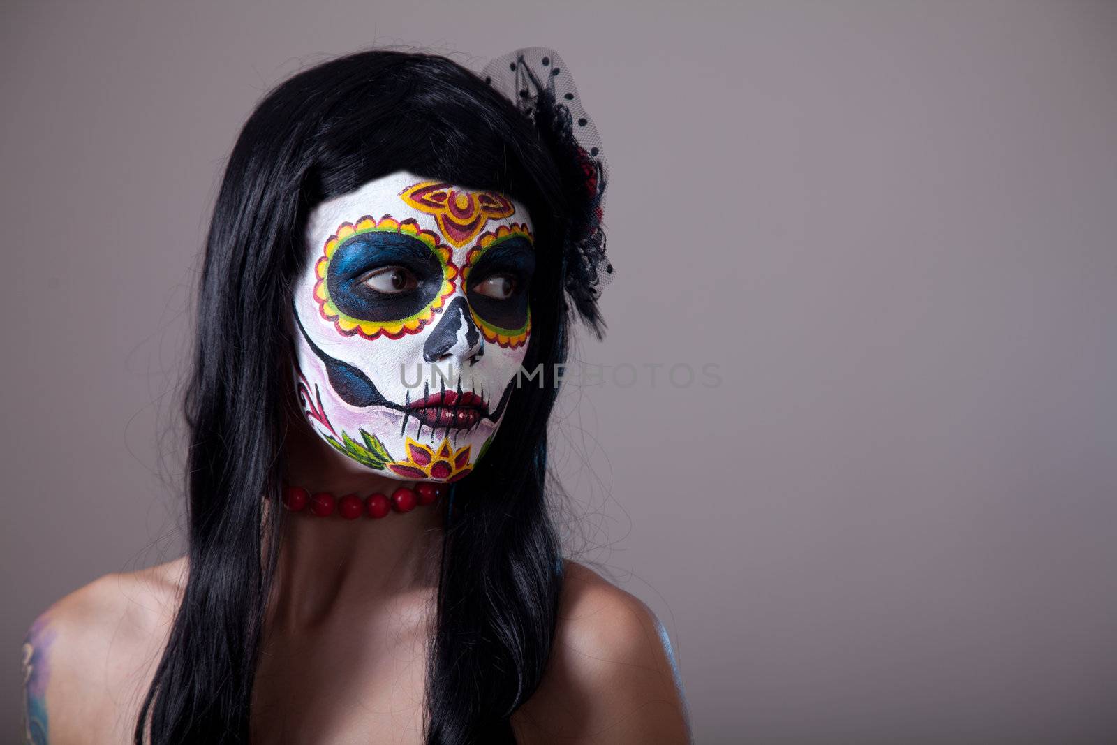 Sugar skull girl portrait  by Elisanth