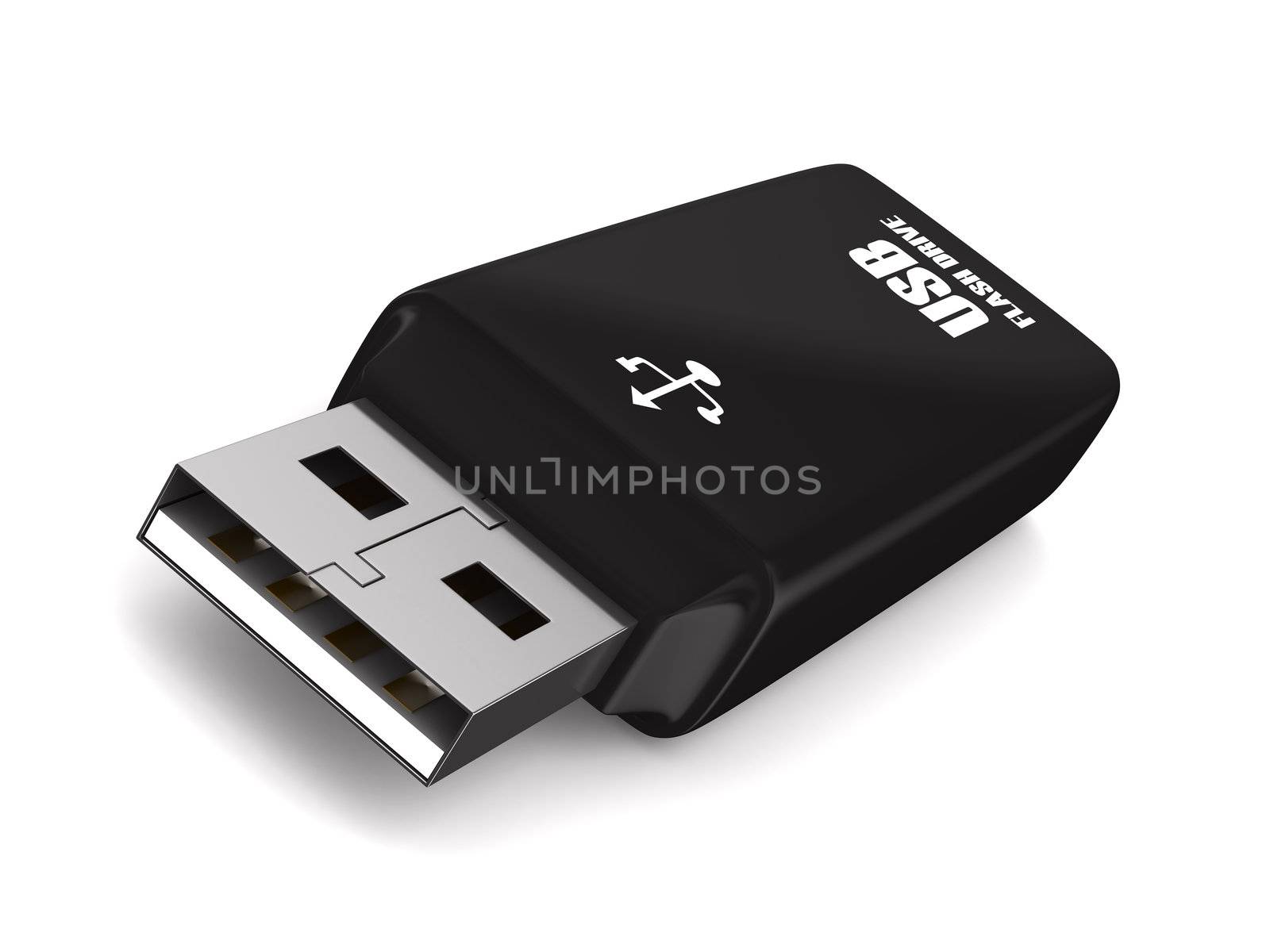 usb flash drive on white background. Isolated 3D image by ISerg