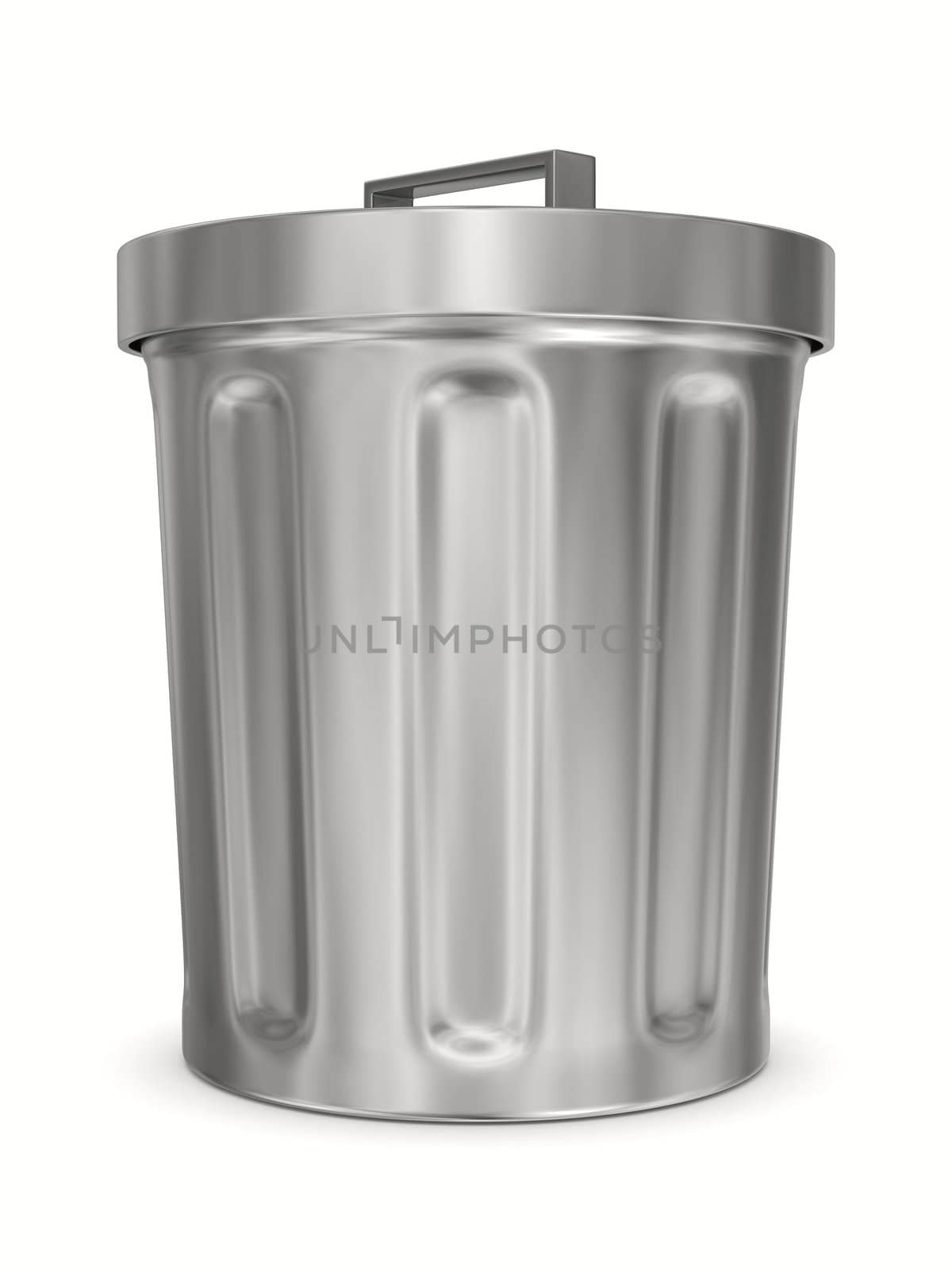 Garbage basket on white background. Isolated 3D image