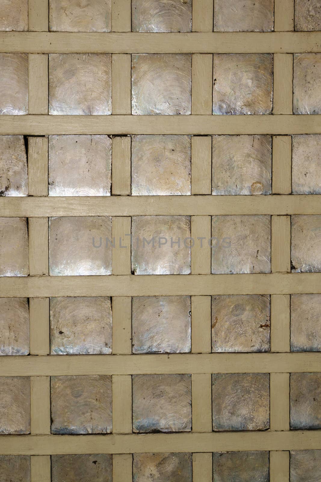 closeup image of an old wooden window pane shell.