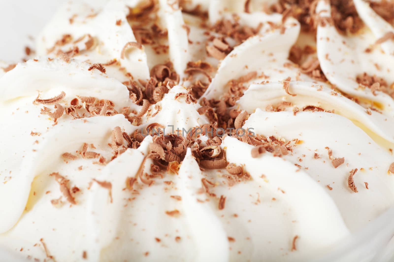 Macro view of ice-cream with chocolate shavings