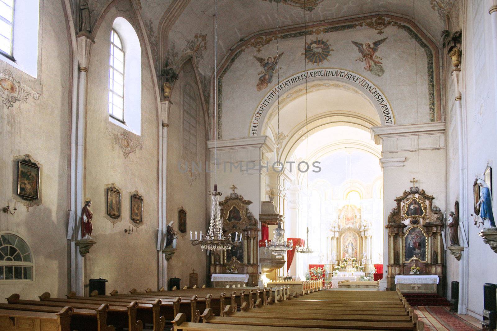 Interior of Ursulinelor church, Sibiu city, Romania