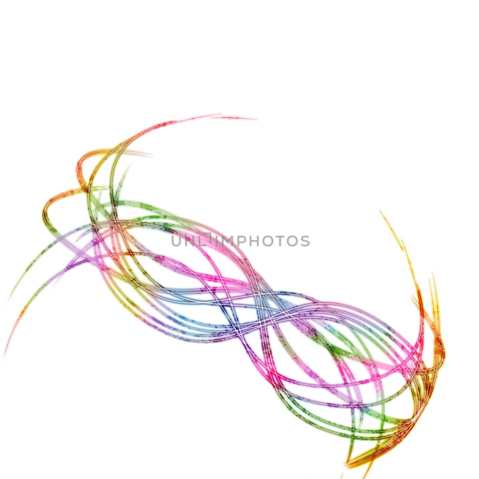 Multicolored abstract lines on white background