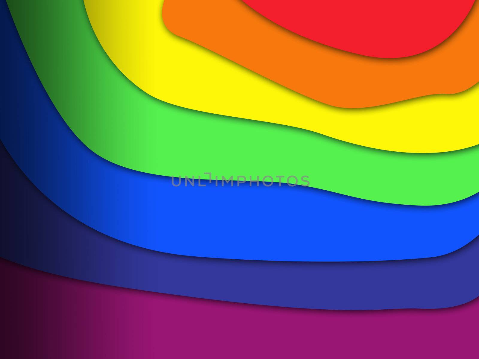 Rainbow background with seven areas of different colors