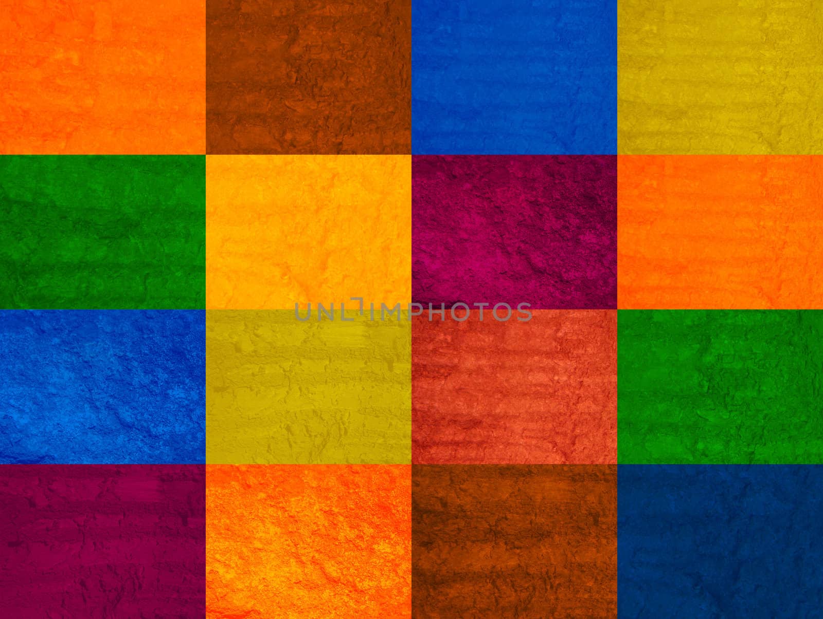 Various colors checkered background with texture 