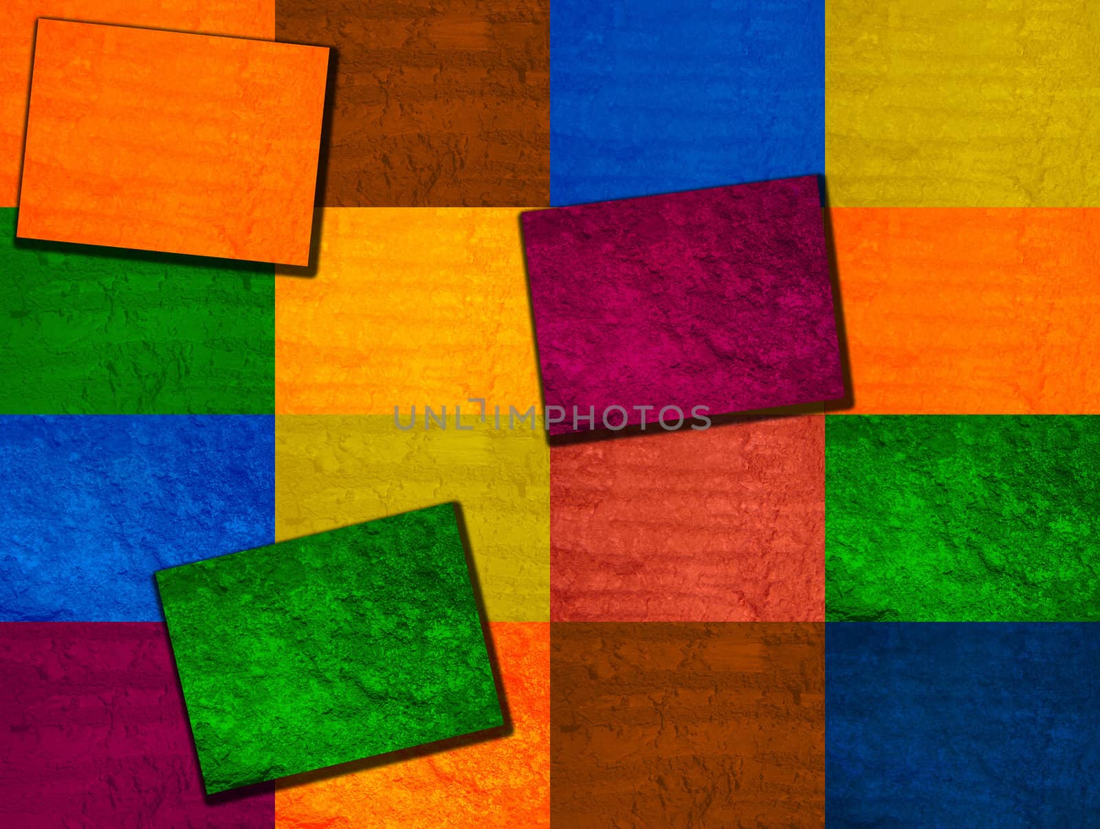 Various colors checkered background with texture 