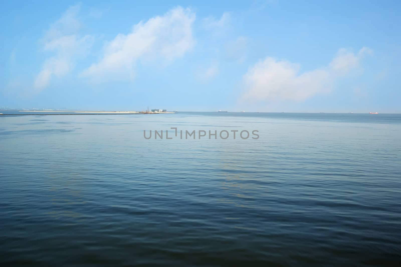 Background image of the blue sky and seas by xfdly5