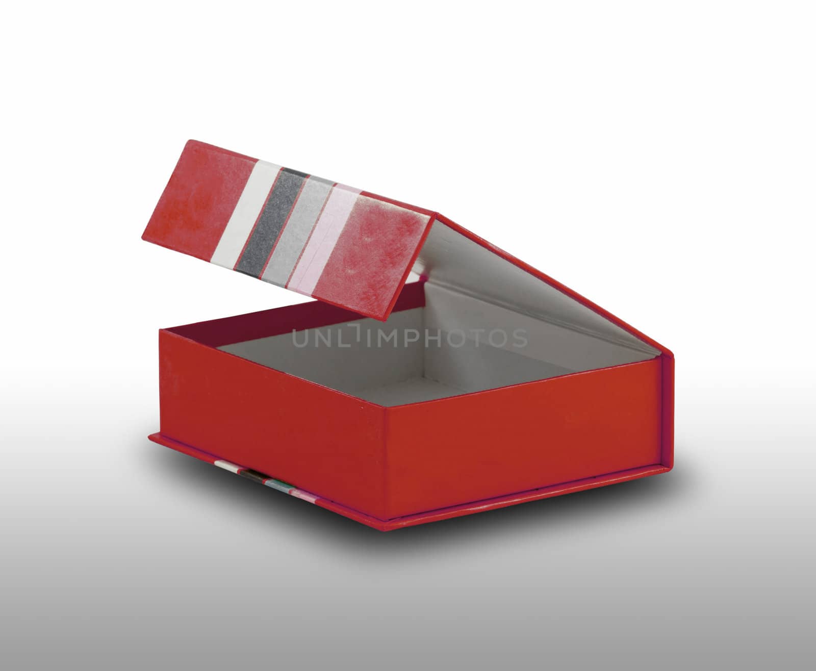 open red box on white background